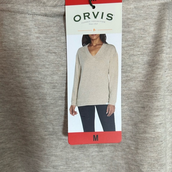 Orvis Cream V-Neck Sweatshirt - Picture 5 of 9